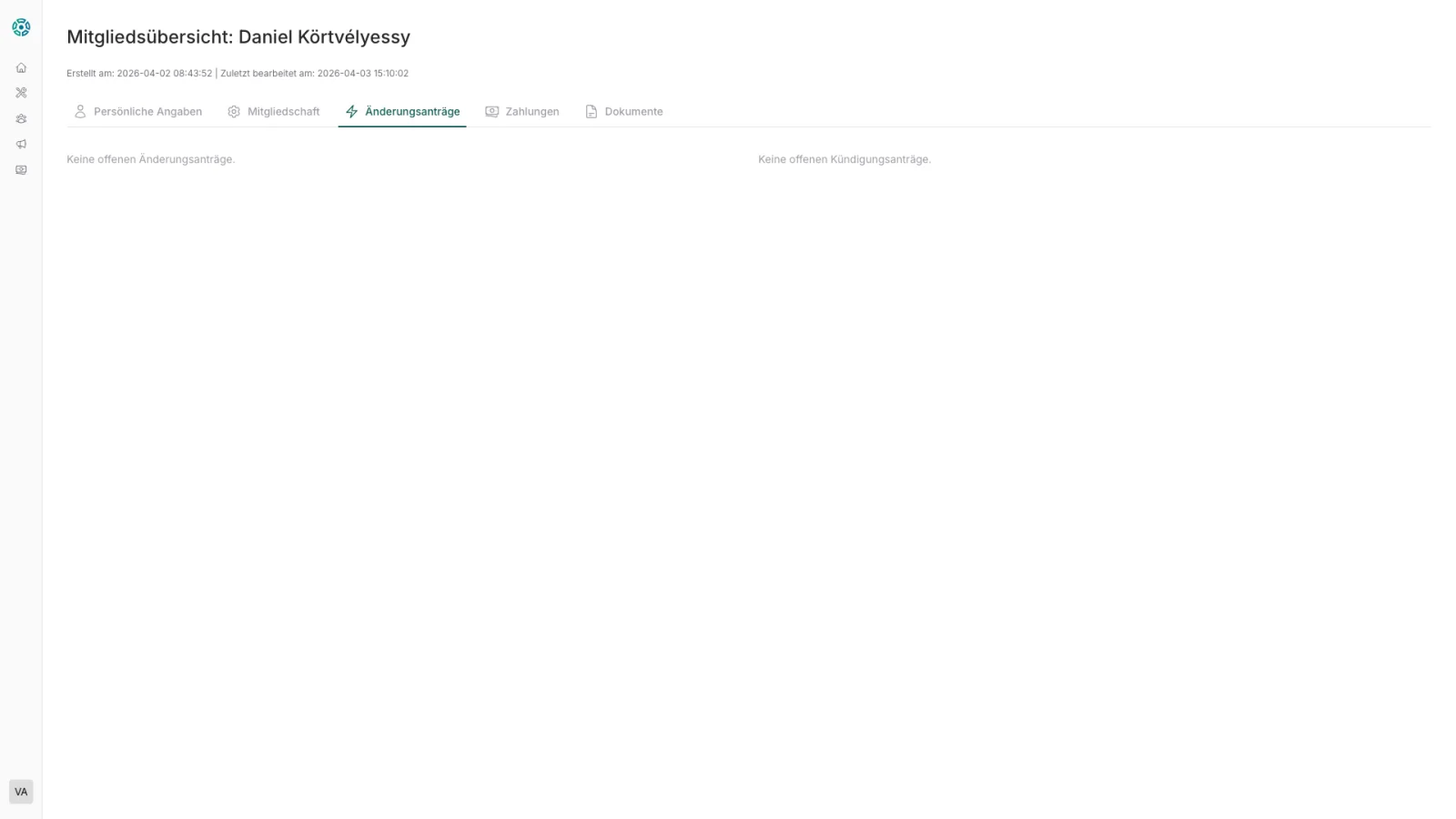 Änderungsanträge – Mitglieder beantragen Änderungen, Vorstand genehmigt oder lehnt ab